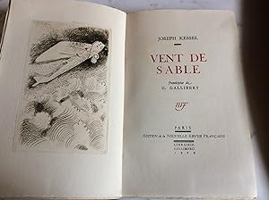 VENT DE SABLE . Edition originale numérotée avec gravure en frontispice.