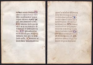 Bild des Verkufers fr 15th century manuscript leaf on vellum / Pergament-Blatt einer Handschrift aus dem 15. Jahrhundert / Feuillet manuscrit du XVe sicle sur vlin. zum Verkauf von Antiquariat Steffen Vlkel GmbH