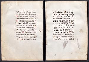 Bild des Verkufers fr 15th century manuscript leaf on vellum / Pergament-Blatt einer Handschrift aus dem 15. Jahrhundert / Feuillet manuscrit du XVe sicle sur vlin. zum Verkauf von Antiquariat Steffen Vlkel GmbH