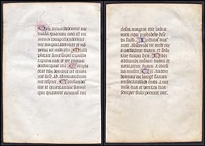 Bild des Verkufers fr 15th century manuscript leaf on vellum / Pergament-Blatt einer Handschrift aus dem 15. Jahrhundert / Feuillet manuscrit du XVe sicle sur vlin. zum Verkauf von Antiquariat Steffen Vlkel GmbH