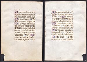 15th century manuscript leaf on vellum / Pergament-Blatt einer Handschrift aus dem 15. Jahrhunder...