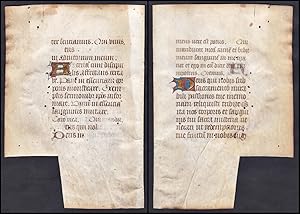 Bild des Verkufers fr 15th century manuscript leaf on vellum / Pergament-Blatt einer Handschrift aus dem 15. Jahrhundert / Feuillet manuscrit du XVe sicle sur vlin. zum Verkauf von Antiquariat Steffen Vlkel GmbH