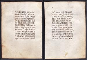 15th century manuscript leaf on vellum / Pergament-Blatt einer Handschrift aus dem 15. Jahrhunder...