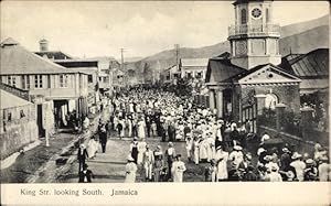 Bild des Verkufers fr Ansichtskarte / Postkarte Kingston Jamaika, King Str. looking South zum Verkauf von akpool GmbH