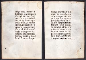 Bild des Verkufers fr 15th century manuscript leaf on vellum / Pergament-Blatt einer Handschrift aus dem 15. Jahrhundert / Feuillet manuscrit du XVe sicle sur vlin. zum Verkauf von Antiquariat Steffen Vlkel GmbH