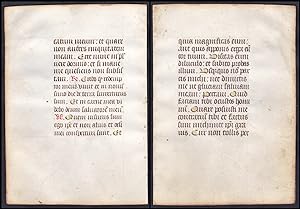 Bild des Verkufers fr 15th century manuscript leaf on vellum / Pergament-Blatt einer Handschrift aus dem 15. Jahrhundert / Feuillet manuscrit du XVe sicle sur vlin. zum Verkauf von Antiquariat Steffen Vlkel GmbH