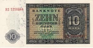 Bild des Verkufers fr Banknote ber 10 deutsche Mark zum Verkauf von Antiquariat Heinz Tessin