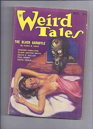 Bild des Verkufers fr Weird Tales Magazine ( Pulp ) / Volume 23 ( xxiii ) # 3, March 1934 ( Black Gargoyle; Gray World; Winged Death; Charnel God; Thundering Worlds, etc) zum Verkauf von Leonard Shoup