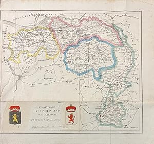 Cartography Brabant I Gekleurde kaart van Brabant in het Frans. Met Bois le Duc ('s-Hertogenbosch...