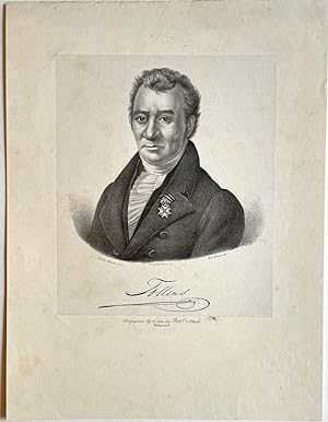 [Original lithography, 19th century] Portrait print of poet and writer Hendrik Tollens (1780-1856...