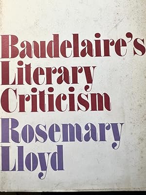 Image du vendeur pour Literature 1981 I Baudelaire's literary criticism, Cambridge University Press Cambridge 1981, 338 pp. mis en vente par Antiquariaat Arine van der Steur / ILAB