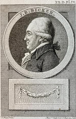 Original print, 1795 I Portret van Jan Bernd Bicker (1746-1812) door Reinier Vinkeles.