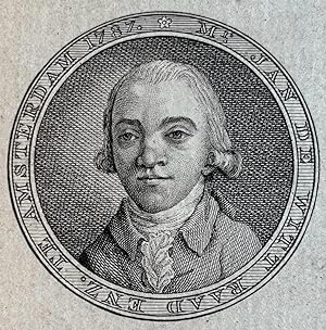 Original print, 1787 I Portret van patriot Jan de Witt (1755-1809) door Abraham Jacobsz. Hulk.