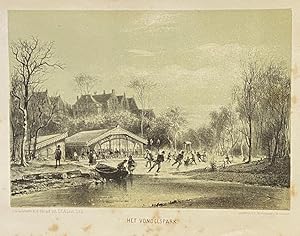 Original lithography, 19th century | Het Vondelpark in Amsterdam, 1 p.