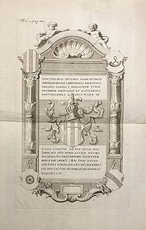 [Engraving and etching funeral monument family De Berthoultz, 18th century] Large print of funera...