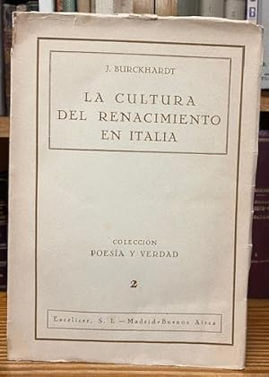 Seller image for LA CULTURA DEL RENACIMIENTO EN ITALIA. Traducido directamente del alemn por Jos Antonio Rubio for sale by Fbula Libros (Librera Jimnez-Bravo)