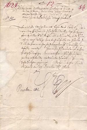 Brief mit eigenhändiger Unterschrift "AHzF". Doppelblatt. Güstrow 29.12.1628.