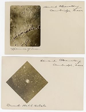 HARVARD OBSERVATORY PHOTOS THROUGH a TELESCOPE - c. 1910 REAL PHOTO POSTCARDS - ASTRONOMY