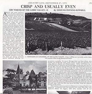 Seller image for The Dry White Wines of the Loire Valley. Several pictures and accompanying text, removed from an original issue of Country Life Magazine, 1979. for sale by Cosmo Books