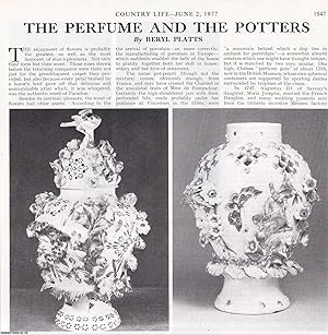 Bild des Verkufers fr Pot-Pourri Vases: The Perfume and the Potters. Several pictures and accompanying text, removed from an original issue of Country Life Magazine, 1977. zum Verkauf von Cosmo Books