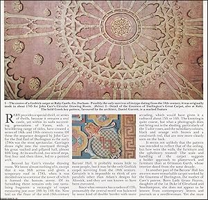 Image du vendeur pour Carpets at Raby Castle, County Durham. Several pictures and accompanying text, removed from an original issue of Country Life Magazine, 1990. mis en vente par Cosmo Books