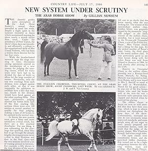 Bild des Verkufers fr The Arab Horse Show: New System under Scrutiny. Several pictures and accompanying text, removed from an original issue of Country Life Magazine, 1986. zum Verkauf von Cosmo Books