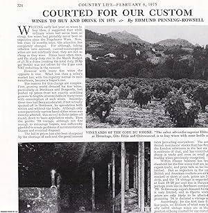 Seller image for Wines to Buy and Drink in 1975. Several pictures and accompanying text, removed from an original issue of Country Life Magazine, 1975. for sale by Cosmo Books