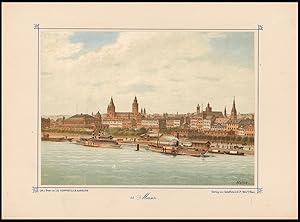 Imagen del vendedor de Mainz. Grosse dekorative Chromolithographie auf Schmuckkarton. Farbig. a la venta por Michael Meyer-Pomplun