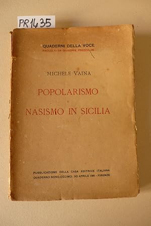 Image du vendeur pour Popolarismo e nasismo in Sicilia mis en vente par Studio Bibliografico Restivo Navarra