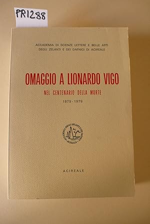 Omaggio a Lionardo Vigo nel centenario della morte 1879-1979