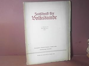 Imagen del vendedor de Zeitschrift fr Volkskunde. 47.Jahrgang, 1938, NF Band 9, Heft 2. Im Auftrage des Verbandes Deutscher Vereine fr Volkskunde. a la venta por Antiquariat Deinbacher