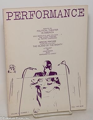 Immagine del venditore per Performance: vol. 2, #1, Fall 1973: Political Theater in America venduto da Bolerium Books Inc.