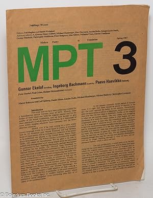 Bild des Verkufers fr MPT 3: Modern Poetry in Translation; Spring 1967 zum Verkauf von Bolerium Books Inc.