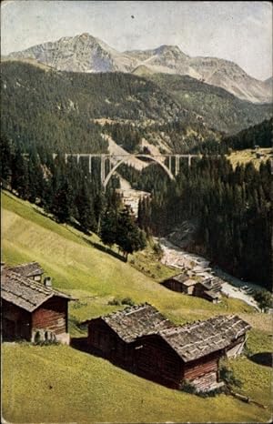 Ansichtskarte / Postkarte Chur Kanton Graubünden, Chur-Arosa-Bahn, Viadukt bei Lagnsvies