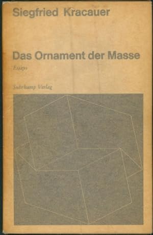 Seller image for Das Ornament der Masse. Essays. for sale by Antiquariat Neue Kritik