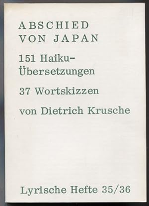 Seller image for Lyrische Hefte - Zeitschrift fr Gedichte 35/36. 10. Jahrgang 1968, Heft 3/4. Abschied von Japan. 151 Haiku-bersetzungen, 37 Wortskizzen von Dietrich Krusche. for sale by Antiquariat Neue Kritik