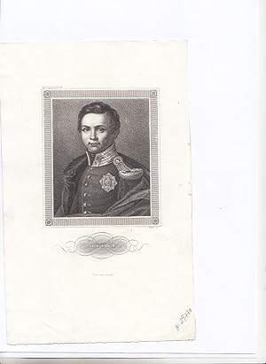 Bild des Verkufers fr Portrt. Halbfigur in Uniform. Jugendbildnis. Original - Stahlstich von Falke, 22,2 x 13 cm, ca. 1850. zum Verkauf von Antiquariat Michael Eschmann