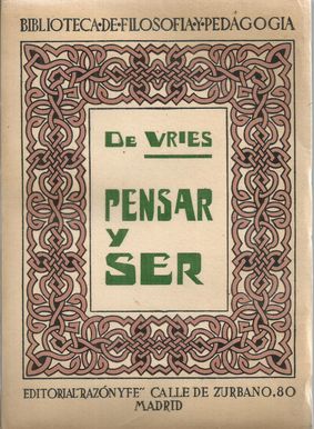 Seller image for PENSAR Y SER for sale by Palabras & Cosas