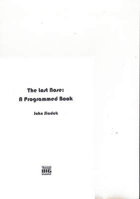 Seller image for The Lost Nose: A Programmed Book for sale by COLD TONNAGE BOOKS