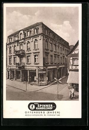 Ansichtskarte Offenburg, Adolf Spinner KG Handelshof, Strasse 72