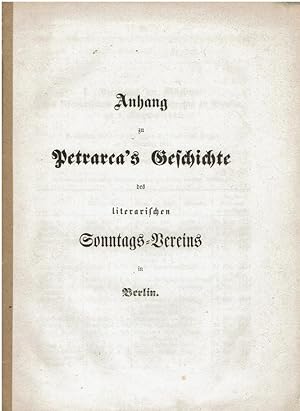 Anhang zu Petrarca's [d.i. Ludwig Lesser] Geschichte des literarischen Sonntags-Vereins in Berlin...