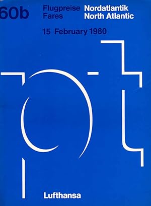 Lufthansa Passagetarif (PT) 60b : Flugpreise ; Nordatlantik / North Atlantic, 15. February 1980. ...