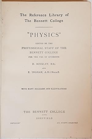 Seller image for Physics: The Reference Library of the Bennett College for sale by Hanselled Books
