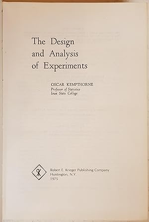 Seller image for Design and Analysis of Experiments for sale by Hanselled Books