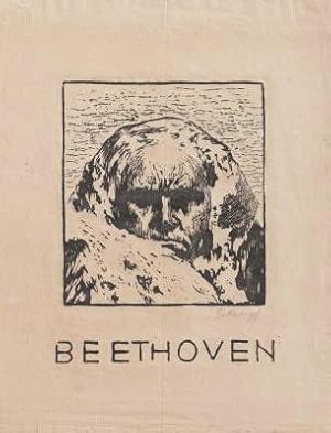 Beethoven. Original-Holzschnitt von Gottlieb Theodor von Kempf-Hartenkampf. Mit zweifacher, eigen...