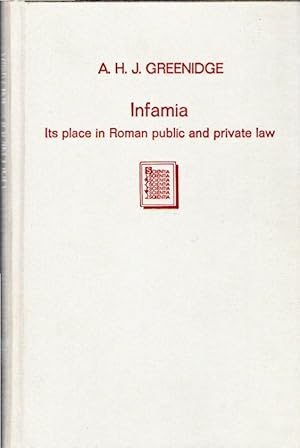 Infamia : its place in roman public and private law