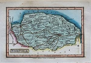 Antique Map NORFOLK, Darton Hand Coloured Original Miniature Map 1822