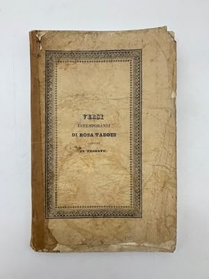 Immagine del venditore per Versi estemporanei di Rosa Taddei cantati in Trieste. venduto da Coenobium Libreria antiquaria