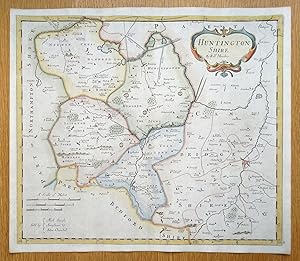 Antique Map HUNTINGDONSHIRE, Cambridgeshire, Robert Morden, original map 1695