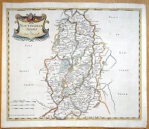 Antique Map NOTTINGHAMSHIRE, Robert Morden, original hand coloured map 1695